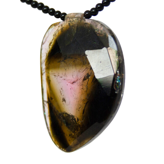 Faceted Tourmaline Black Onyx Tryptic Necklace - Image 5