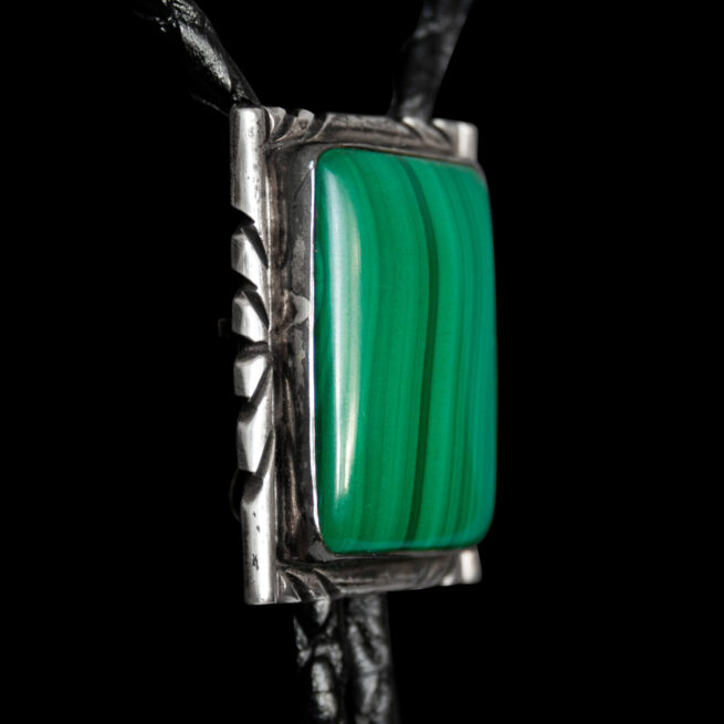 Gilo Grace Nakai Malachite Bolo Tie – Image 5