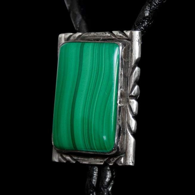 Gilo Grace Nakai Malachite Bolo Tie – Image 6