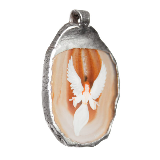 Guardian Angel Agate Silver Necklace - Image 2