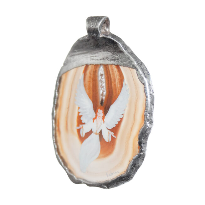 Guardian Angel Agate Silver Necklace - Image 3