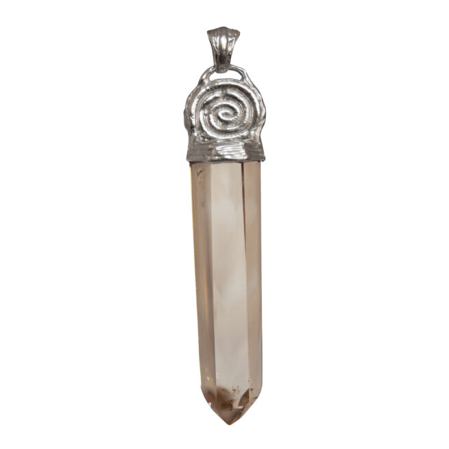Pendentif Large Citrine Dorée Spirale Argent – Image 5