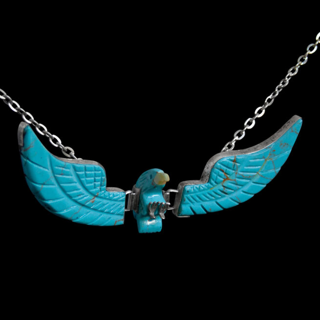 Large Turquoise Navajo Eagle Necklace - Image 2