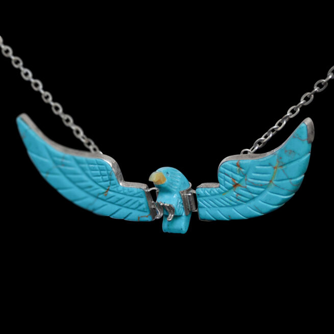 Large Turquoise Navajo Eagle Necklace - Image 3