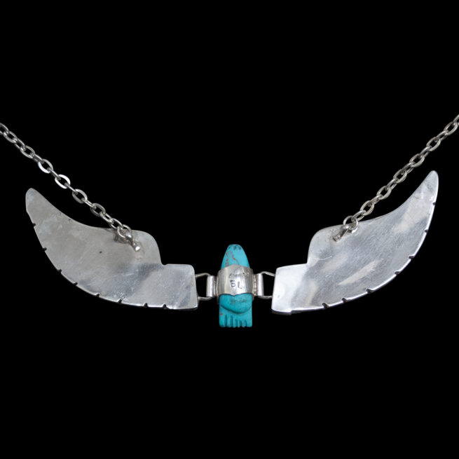 Large Turquoise Navajo Eagle Necklace - Image 5