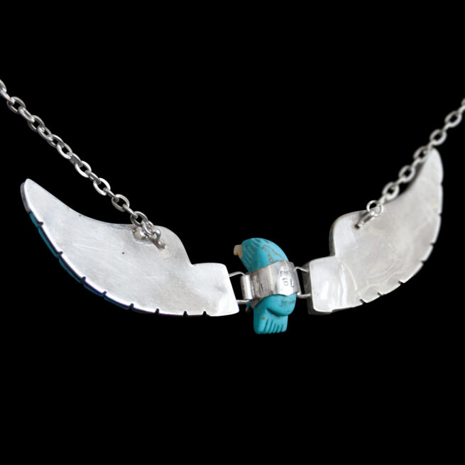Large Turquoise Navajo Eagle Necklace - Image 4
