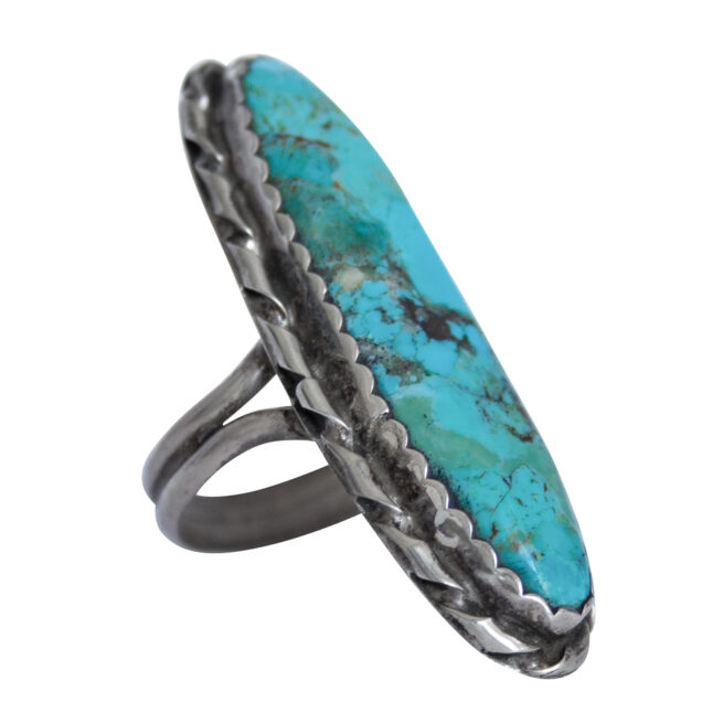 Bague Vintage Navajo Turquoise Large – Image 2
