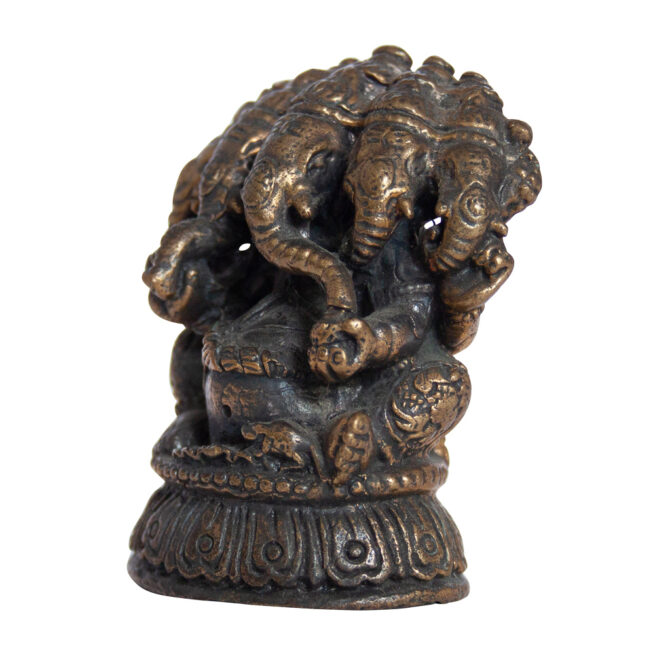 Panchamukhi Ganesha Five-Headed Brass Statue - Image 3