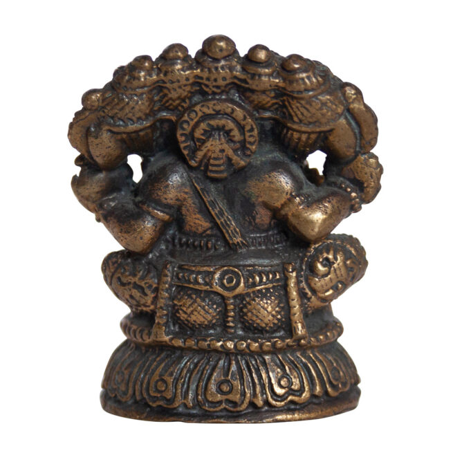 Panchamukhi Ganesha Five-Headed Brass Statue - Image 4