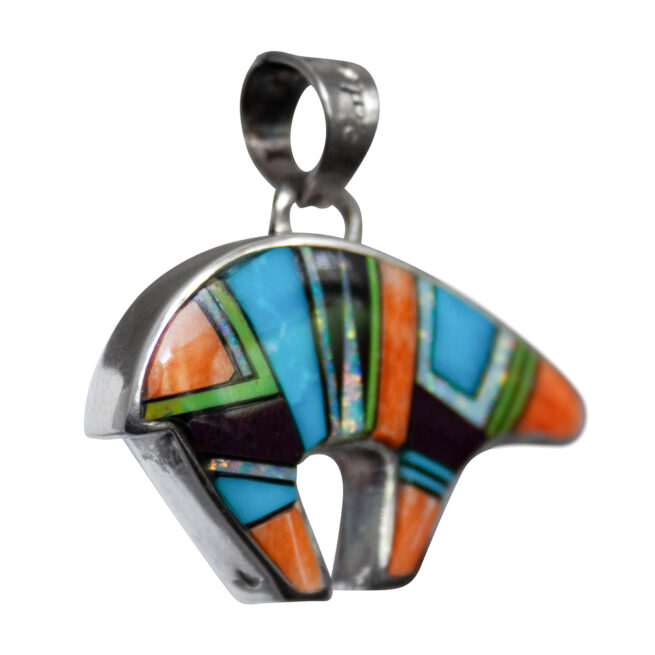 Reversible Navajo Bear Pendant - Image 2