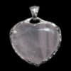Rose Quartz Heart Silver Talisman