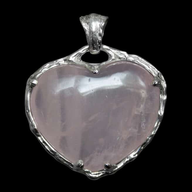 Talisman Cœur Quartz Rose Argent – Image 4
