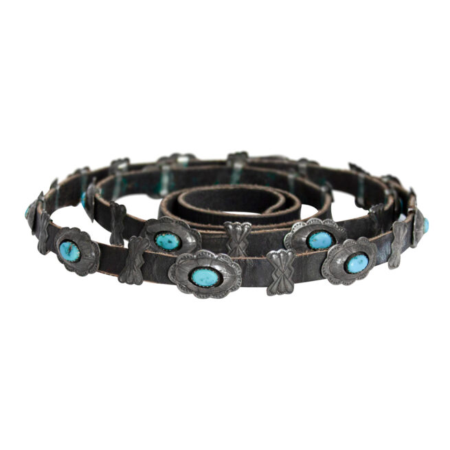 Thomas Tommie Tso Navajo Turquoise Concho Belt - Image 2