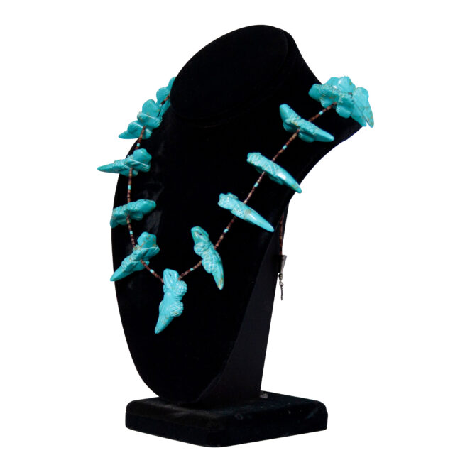 Turquoise Iguana Zuni Fetish Necklace - Image 3