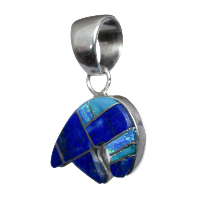 Turquoise Lapis Opal Bear Pendant – Image 3