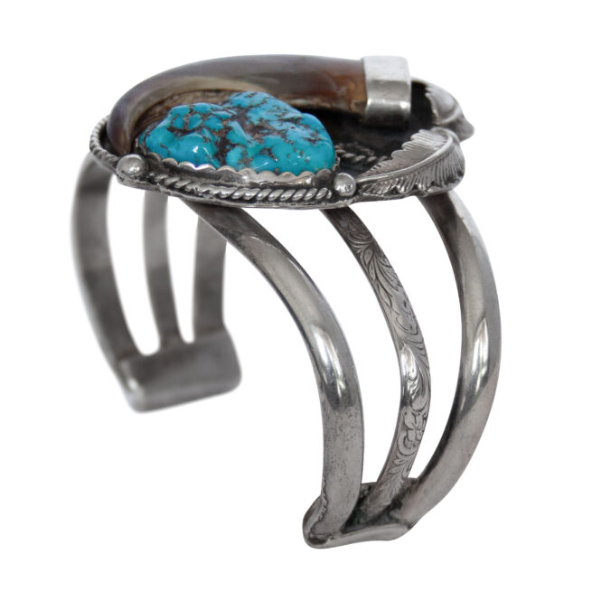 Vintage Bear Claw Turquoise Bracelet - Image 7