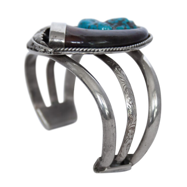 Vintage Bear Claw Turquoise Bracelet - Image 8