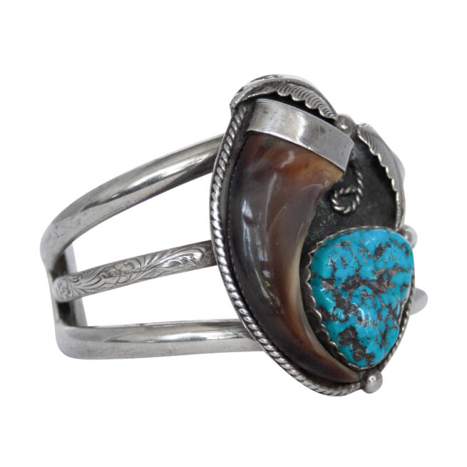 Vintage Bear Claw Turquoise Bracelet - Image 2