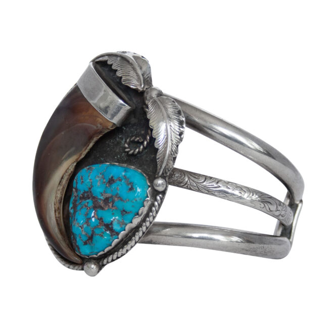 Vintage Bear Claw Turquoise Bracelet - Image 3