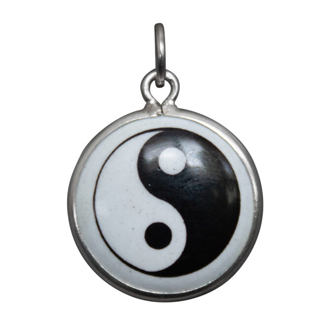 Yin Yang Circular Silver Pendant - Image 2