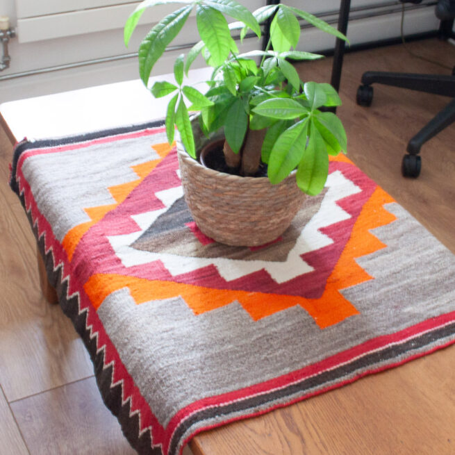 1940s Santa Fe Orange Saddle Blanket – Image 5