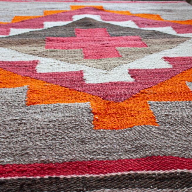 1940s Santa Fe Orange Saddle Blanket – Image 8