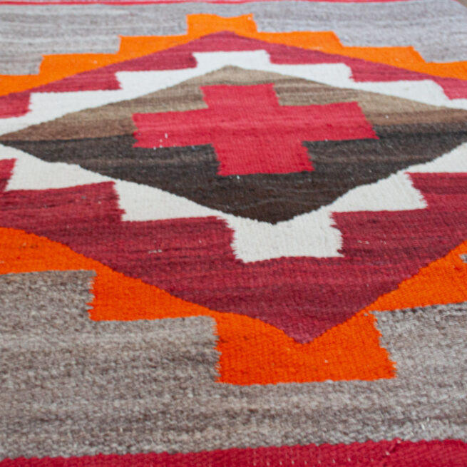 1940s Santa Fe Orange Saddle Blanket – Image 7