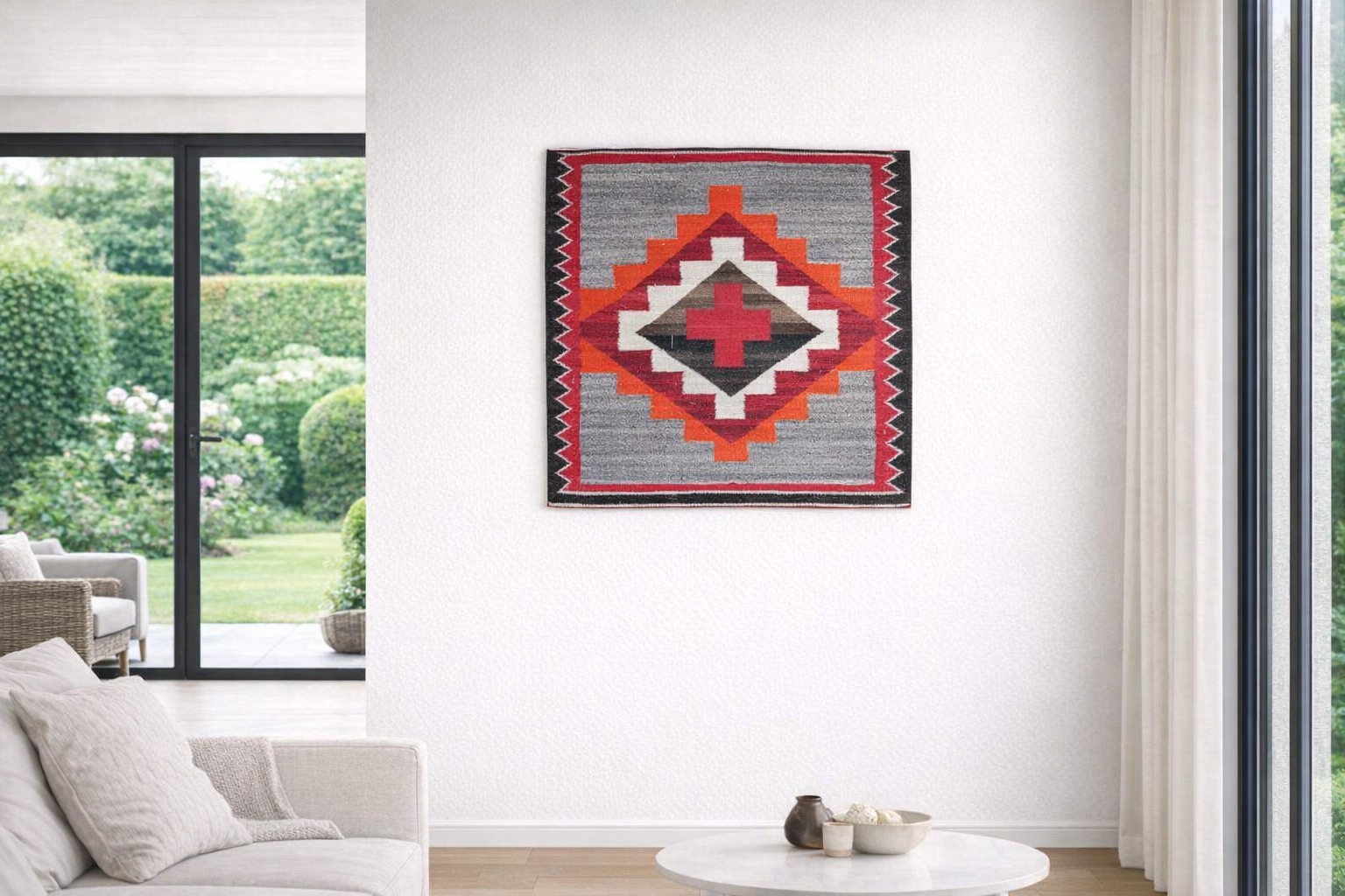 1940s Santa Fe Orange Saddle Blanket