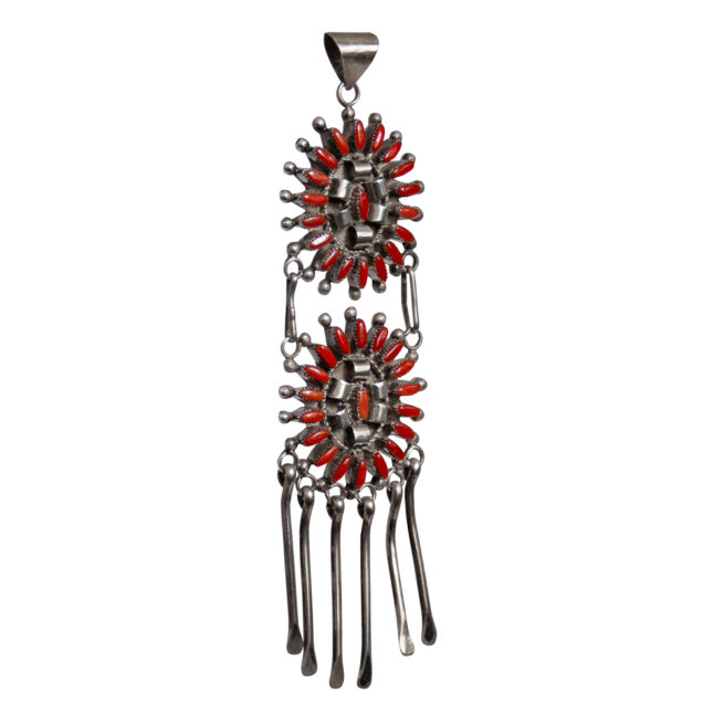 Amy Peynetsa Needlepoint Coral Pendant - Image 2