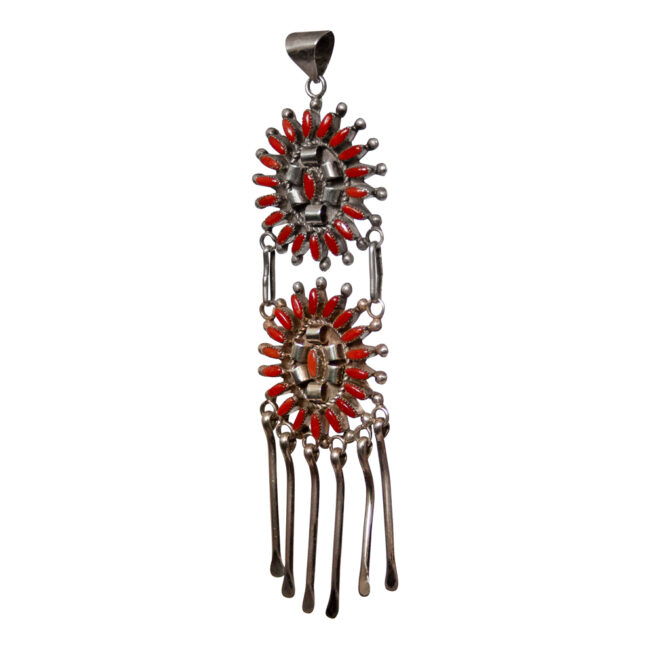 Amy Peynetsa Needlepoint Coral Pendant - Image 3