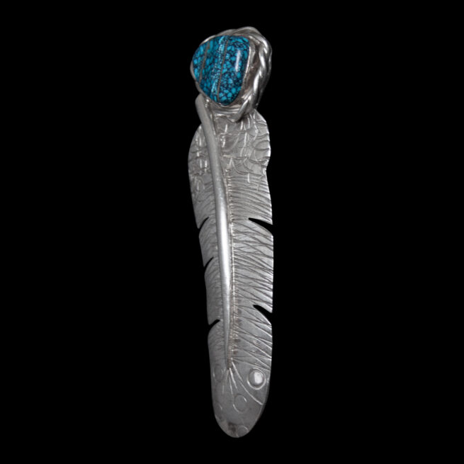 Pendentif Avery Norton Plume Argent Turquoise – Image 3