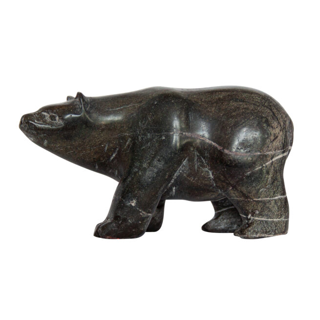 Black Serpentine Inuit Bear Carving – Image 5