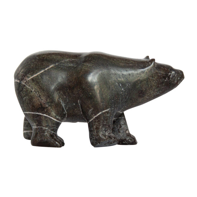 Black Serpentine Inuit Bear Carving – Image 2