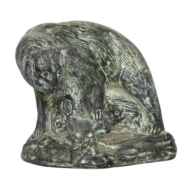 Black Soapstone Inuit Bear Carving - Image 4