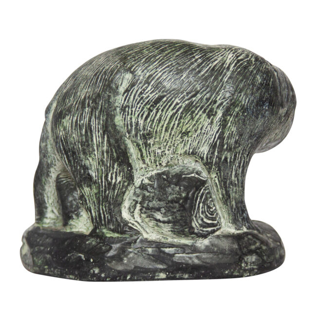 Black Soapstone Inuit Bear Carving - Image 3