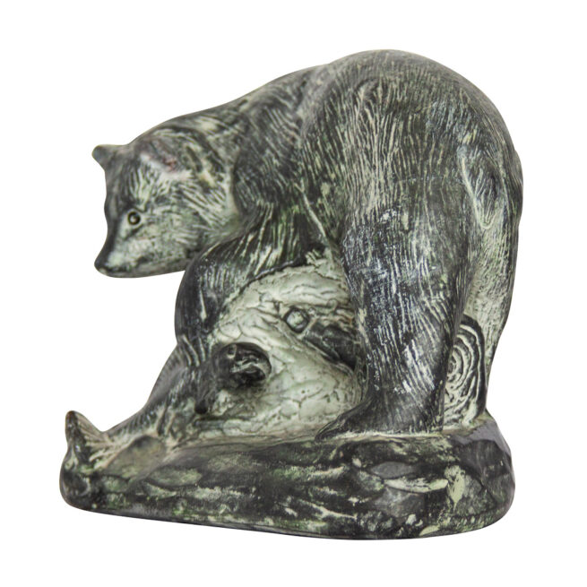 Black Soapstone Inuit Bear Carving - Image 6