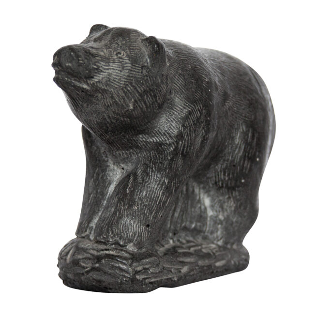 Canadian Inuit Black Soapstone Bear Sculpture – Image 6