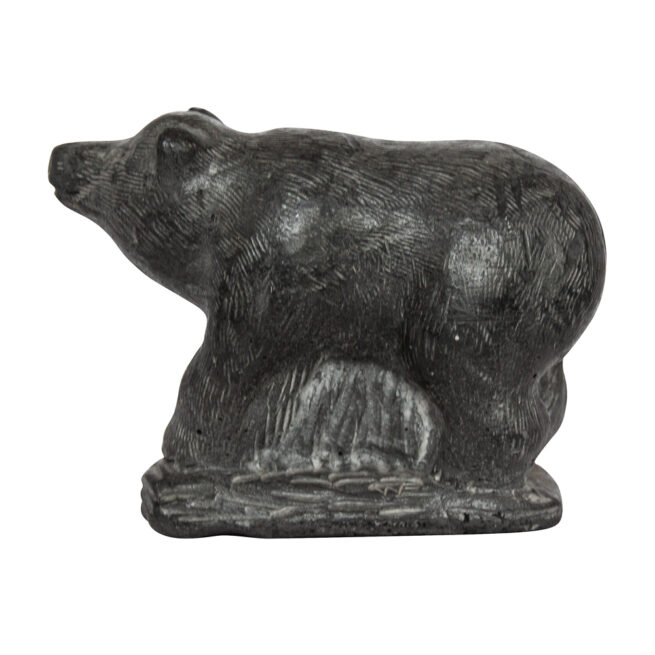 Canadian Inuit Black Soapstone Bear Sculpture – Image 5