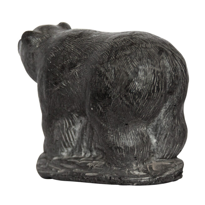 Canadian Inuit Black Soapstone Bear Sculpture – Image 4