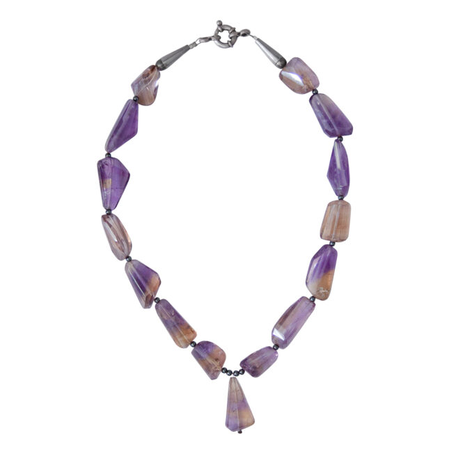 Faceted Ametrine Hematite Beaded Necklace - Image 4