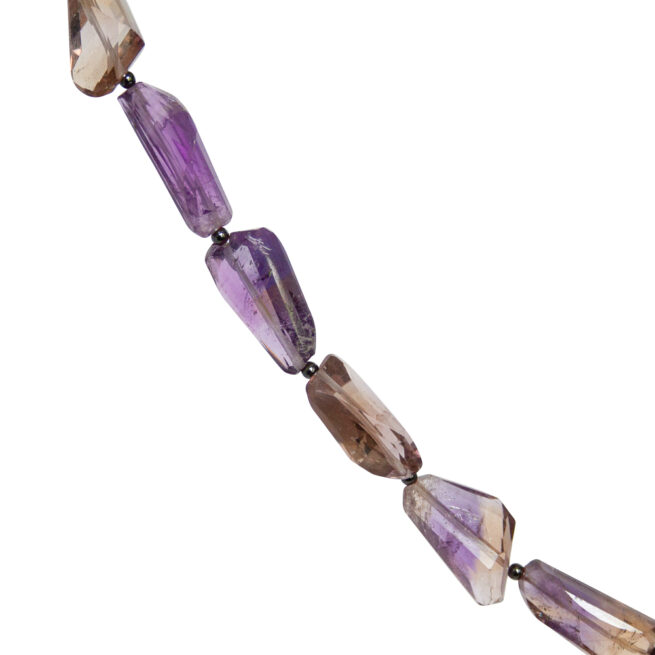 Faceted Ametrine Hematite Beaded Necklace - Image 5