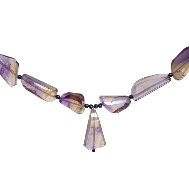 Faceted Ametrine Hematite Beaded Necklace - Image 6