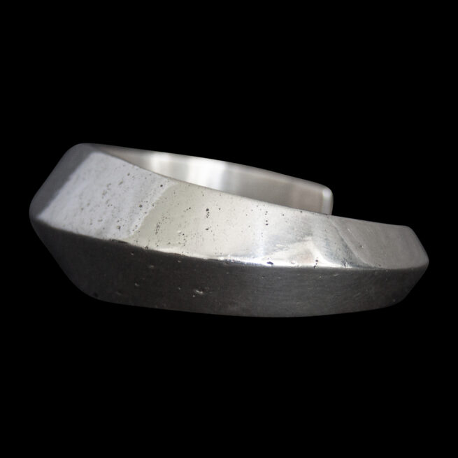 Heavy Solid Silver Navajo Cuff Bracelet - Image 4