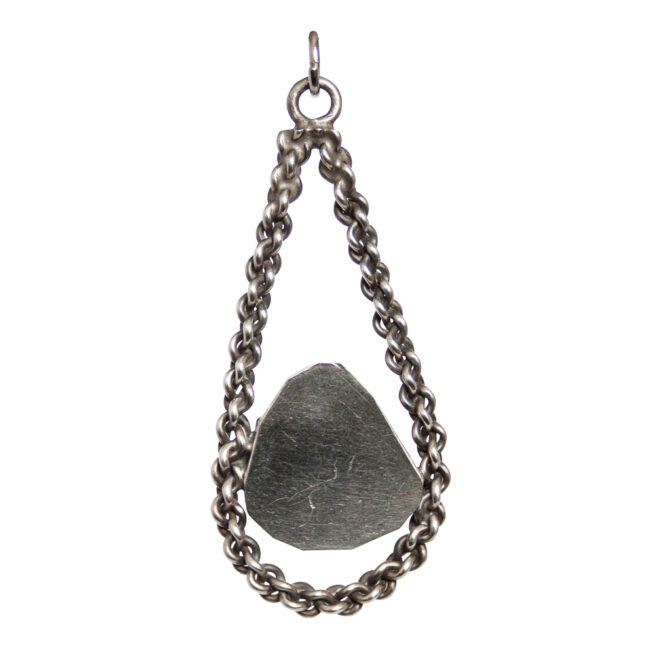 Hollow Silver Teardrop Turquoise Pendant - Image 4