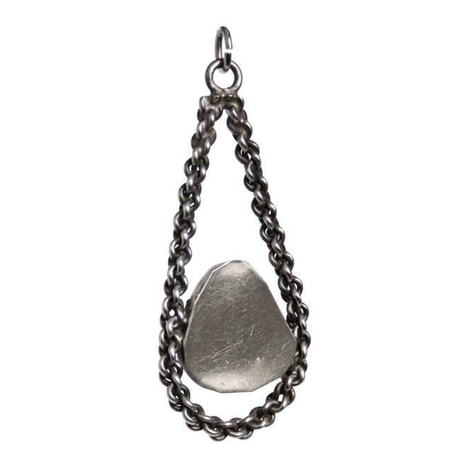 Hollow Silver Teardrop Turquoise Pendant - Image 5