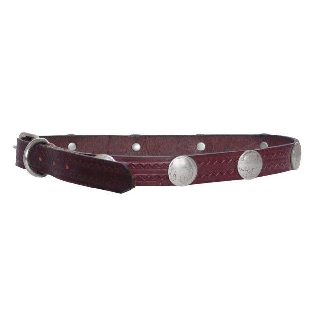 Large Santo Domingo Dark Leather Dog Collar - Image 3