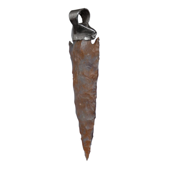 Large Sterling Silver Flint Arrowhead Pendant - Image 3