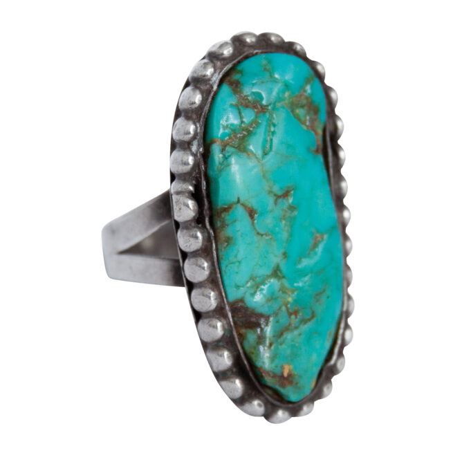 Old Classic Navajo Turquoise Ring - Image 2