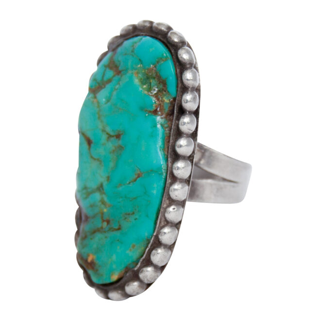 Old Classic Navajo Turquoise Ring - Image 3