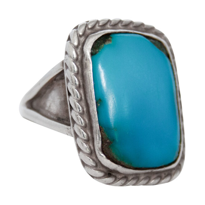 Rectangular Navajo Turquoise Ring - Image 2